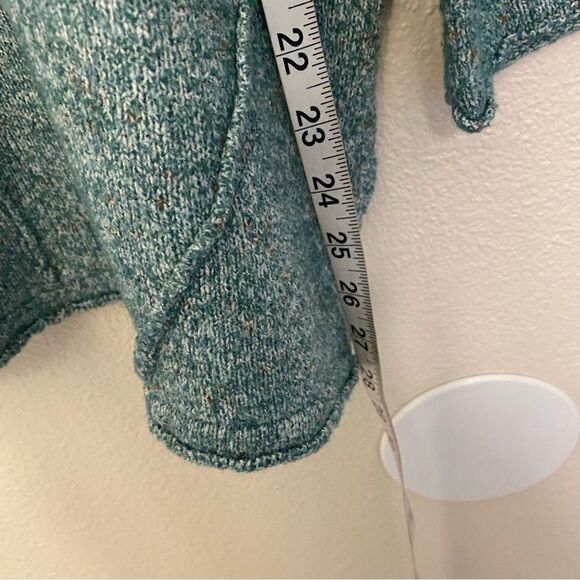 DEMOCRACY blue soft mid weight open back soft stretch sweater v neck L - Picture 6 of 10